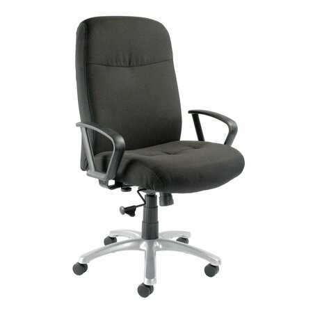 INTERION BY GLOBAL INDUSTRIAL Interion Big & Tall Chair With High Back & Fixed Arms, Fabric, Black 506571BK